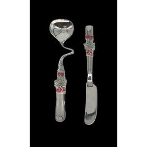 Mini Hors D'oeuvres Knife & Spoon Jam/Honey Spoon – Maple Leaf